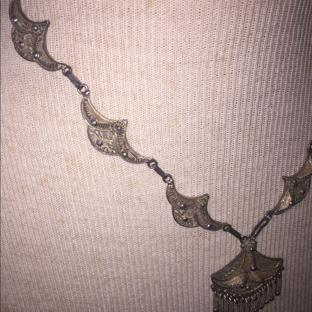 Vintage Yemeni Silver Necklace- Stunning - Picture 5 of 10